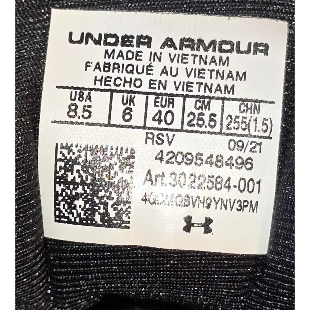 Under Armour Charged Breathe Womens Black Sz 8.5 Running Shoes 3022584-001 *READ
